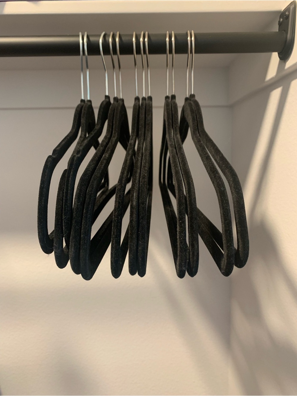 Black Velvet Non-Slip Clothes Hangers - Pack of 10